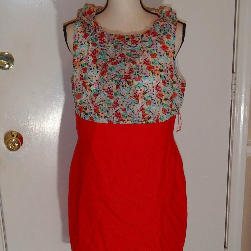 Alyx dress, coral bottom, floral print on top. size 12
